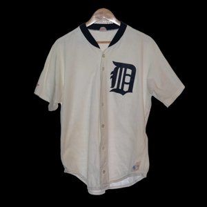 Vintage Rawlings Detroit Tigers Baseball Shirts 1980s 1990s Single Stitch White
